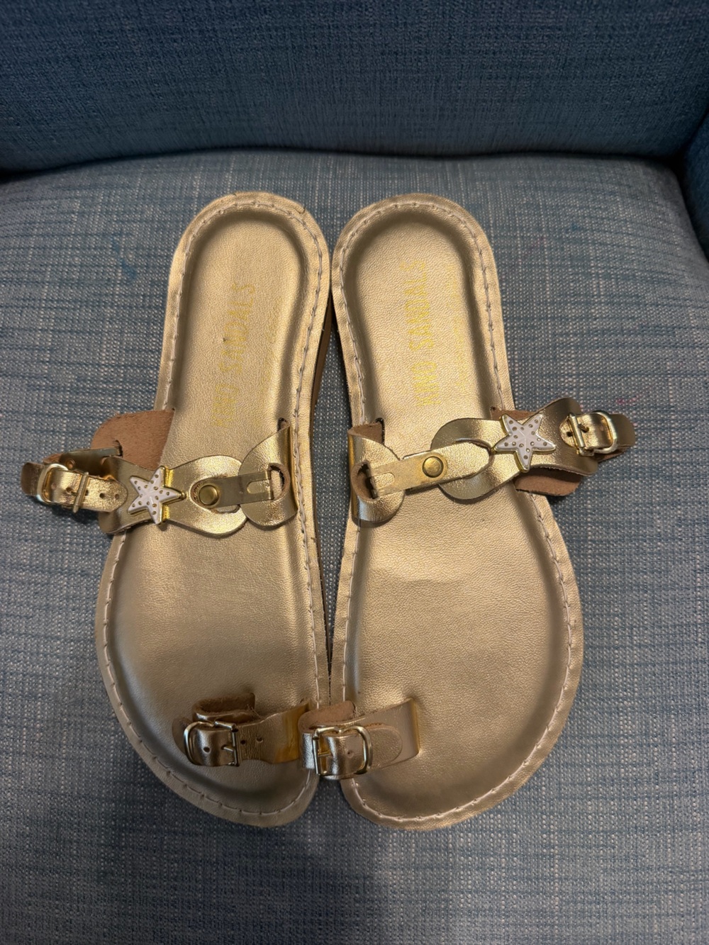 Women's Gold Star-Embellished Slide Sandals